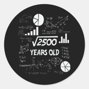50 Jahre alter Tag Mathematiklehrer 50. Geburtstag Runder Aufkleber