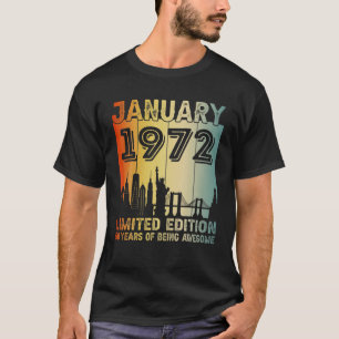 50 Jahre alter Tag Vintag Januar 1972 50. Geburtst T-Shirt