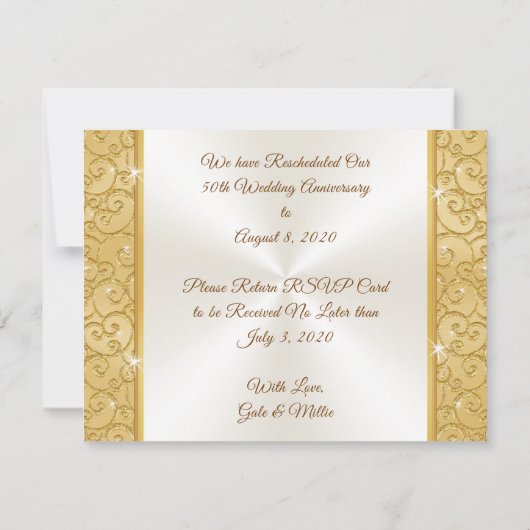 50 Jahre anpassen Ändern Sie die Datumskarten Einladung (Rückseite)