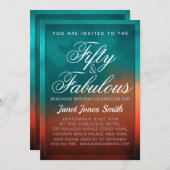 50 Jahre Aquamariner Geburtstag Einladung (Vorne/Hinten)