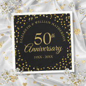 50 Jahre Black Gold Liebe Hört Confetti Serviette