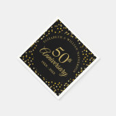 50 Jahre Black Gold Liebe Hört Confetti Serviette (Ecke)