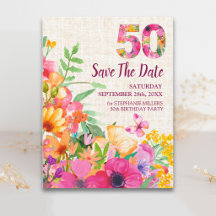 50 Jahre Blume Blumenhandtücher 50. Geburtstag