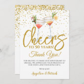 50 Jahre Cheers Cocktails Dankeskarte (Vorne/Hinten)