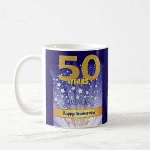 50 Jahre CUSTOM Recovery Jubiläum Fettdruck-Ziffer Kaffeetasse