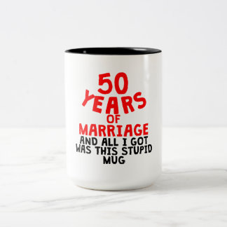 50 Jahre der Heirat Zweifarbige Tasse