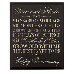50 Jahre Ehe Schwarz 12x15 Wall Plaque