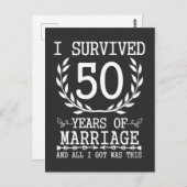 50 Jahre Ehemänner Ehefrau 50. Hochzeit Postkarte (Vorne/Hinten)