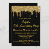 50 Jahre Einladungen Überraschung Party Gold (Vorne/Hinten)