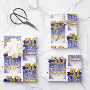 50 Jahre Erholung Jahrestag kühne Zahl Geschenkpapier Set