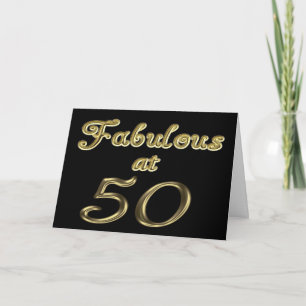50 Jahre Fabelhaft mit 50 Gold Typografie Alter 50 Karte