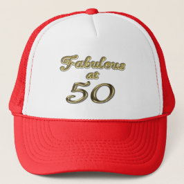50 Jahre Fabelhaft mit 50 Gold Typografie Alter 50 Truckerkappe