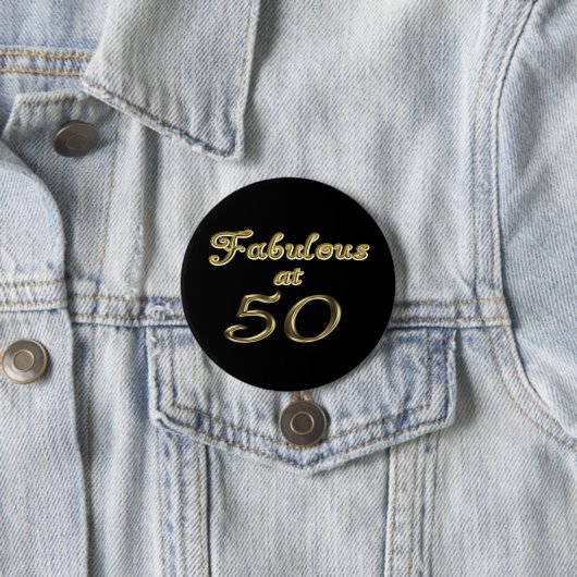 50 Jahre Fabelhaft mit 50 Gold Typografy Age 50 Button (Beispiel)