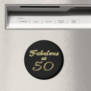 50 Jahre Fabelhaft mit 50 Gold Typografy Age 50 Magnet