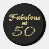 50 Jahre Fabelhaft mit 50 Gold Typografy Age 50 Magnet (Vorne)