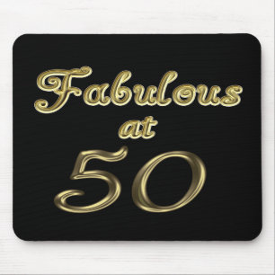 50 Jahre Fabelhaft mit 50 Gold Typografy Age 50 Mousepad