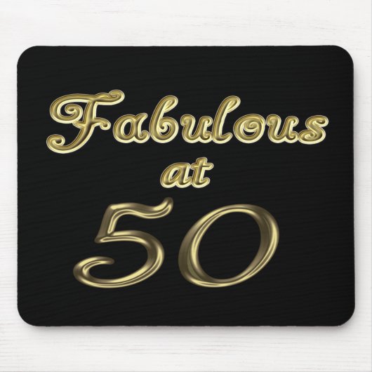 50 Jahre Fabelhaft mit 50 Gold Typografy Age 50 Mousepad (Vorne)