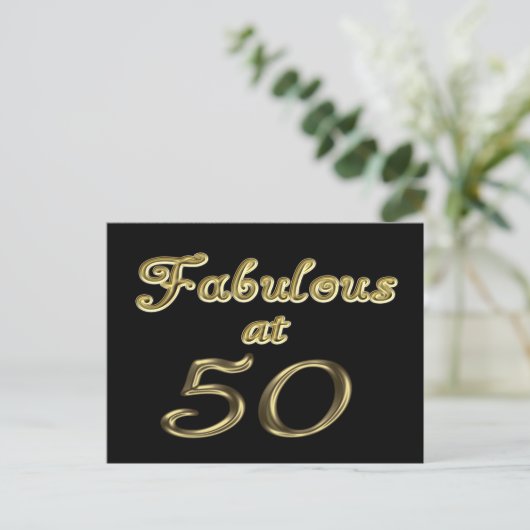 50 Jahre Fabelhaft mit 50 Gold Typografy Age 50 Postkarte (Stehend Vorderseite)