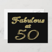 50 Jahre Fabelhaft mit 50 Gold Typografy Age 50 Postkarte (Vorne/Hinten)