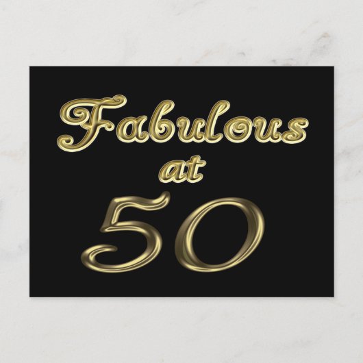 50 Jahre Fabelhaft mit 50 Gold Typografy Age 50 Postkarte (Vorderseite)