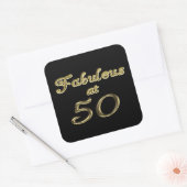 50 Jahre Fabelhaft mit 50 Gold Typografy Age 50 Quadratischer Aufkleber (Umschlag)