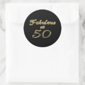 50 Jahre Fabelhaft mit 50 Gold Typografy Age 50 Runder Aufkleber (Tasche)