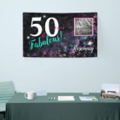 50 Jahre fabelhafter, eleganter schwarzer Glitzer Banner (Messeveranstaltung)