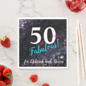 50 Jahre fabelhafter, farbenfroher Glitzer Serviette (Beispiel)