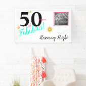 50 Jahre Fabulous, Weiß mit goldenen Sternen Banner (Insitu)