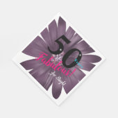 50 Jahre Fantastische lila Stimmung mit Glitzer Serviette (Ecke)