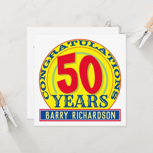 50 Jahre feiern Karte (Vorderseite/Rückseite Beispiel)