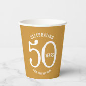 50 Jahre Firmenjubiläum Party goldfarben Pappbecher (Vorderseite)