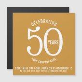 50 Jahre Firmenjubiläum Save the Date Werbeaktion Magneteinladung (Vorne/Hinten)