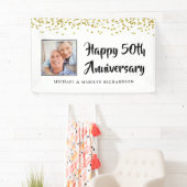 50 Jahre Foto Gold Confetti Banner (Insitu)