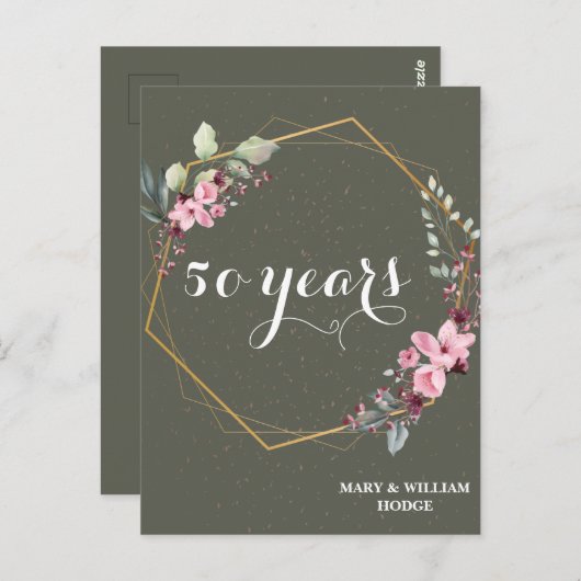 "50 Jahre für immer: Ein Jubiläum, an den man sich Postkarte (Vorne/Hinten)