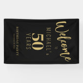 50 Jahre Geburtsname personalisiertes schwarzes Go Banner (Horizontal)