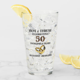 50 Jahre Gedenken an die goldene Hochzeit Glas
