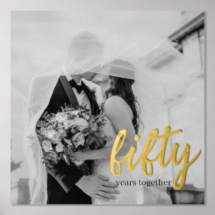 50 Jahre gemeinsam - Foto zum Hochzeitstag Foliendrucke