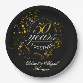 50 Jahre gemeinsam Goldenes Hochzeitsszenario-Part Pappteller