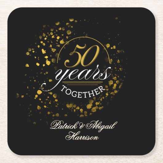 50 Jahre gemeinsam Goldenes Hochzeitsszenario-Part Rechteckiger Pappuntersetzer (Vorderseite)