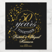50 Jahre gemeinsam Goldenes Hochzeitsszenario-Part Weinetikett (Einzelnes Label)