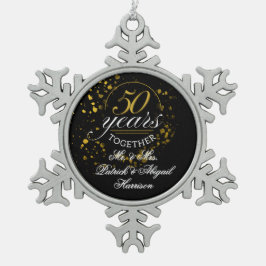 50 Jahre gemeinsam Goldenes Hochzeitstipendium Schneeflocken Zinn-Ornament