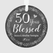 50 Jahre gesegnetes Hochzeitstil Ornament (Rückseite)