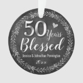 50 Jahre gesegnetes Hochzeitstil Ornament (Vorderseite)