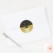 50 Jahre Gold, Black 1.5" Round Sticker (Umschlag)