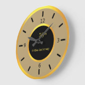 50 Jahre Gold Black & Beige Große Wanduhr (Winkel)