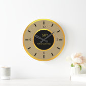 50 Jahre Gold Black & Beige Große Wanduhr (Zuhause)
