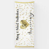 50 Jahre Gold Confetti Hochzeit Empfang Banner (Vertikal)