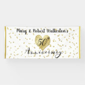 50 Jahre Gold Confetti Hochzeit Empfang Banner (Horizontal)