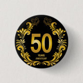 50 Jahre Gold Glitzer Jubiläum Button (Vorderseite)